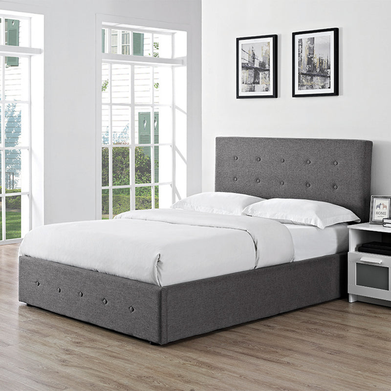 Chanel Ottoman Upholstered Bed Frame Grey Linen