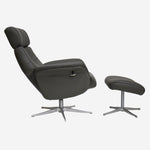 Turin Swivel Recliner Charcoal Leather