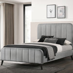 Marcel Upholstered Bed Frame Light Grey Velvet