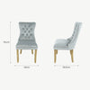 Set of 2 Kacey Dining Chairs Grey Velvet Brushed Leg