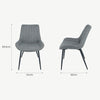 Set of 4 Anglia Dining Chairs Antique Grey PU