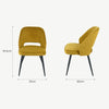 Set of 2 Sutton Dining Chairs Mustard Velvet