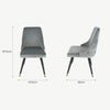 Set of 2 Tatia Dining Chairs Grey