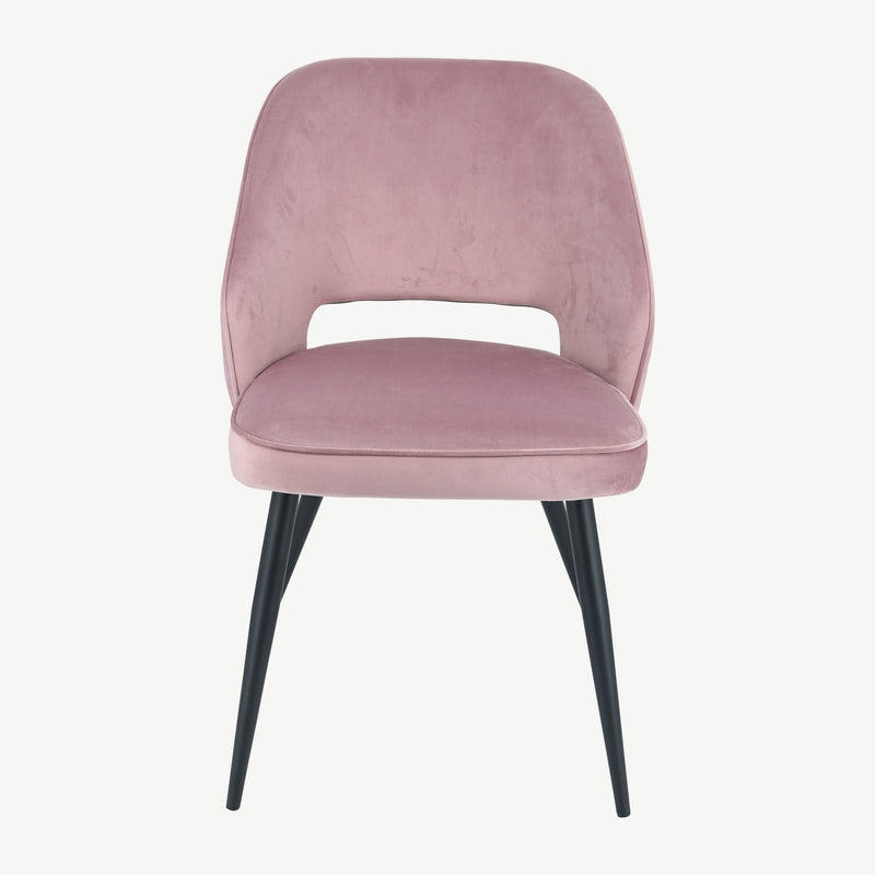 Set of 2 Sutton Dining Chairs Pink Velvet