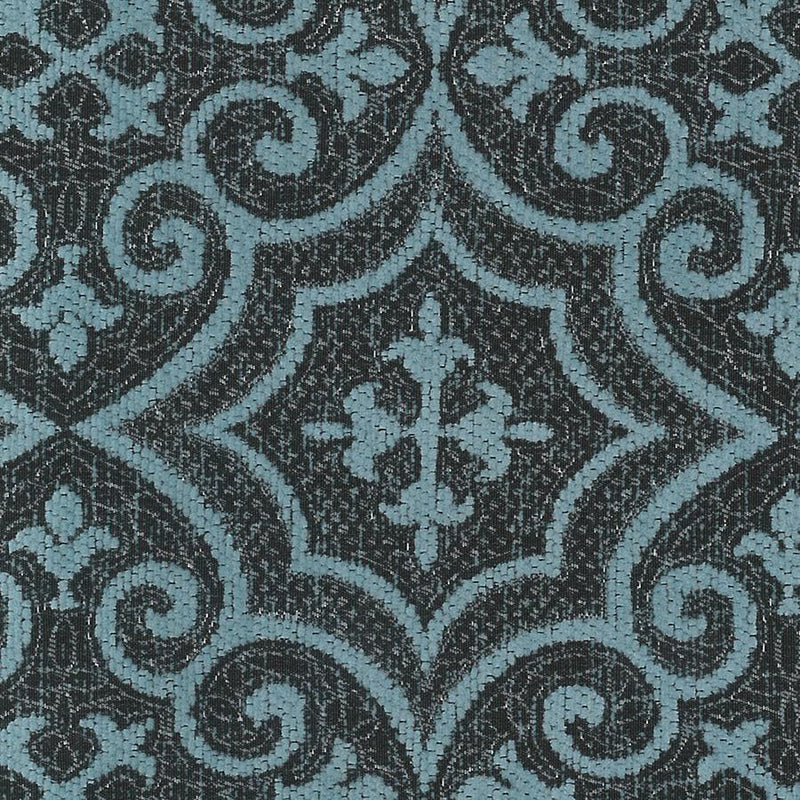 Zanetti Crest Blue Canard Upholstery Fabric